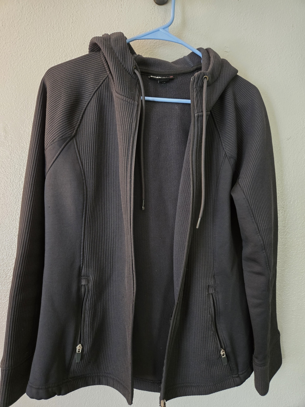 Swiss Tech Black Hooded Zip-Up Jacket